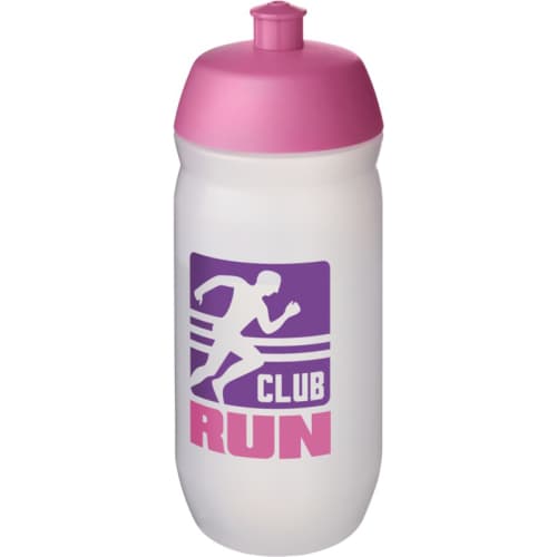 Branded Squeezy Water Bottles in Clear/Pink from Total Merchandise
