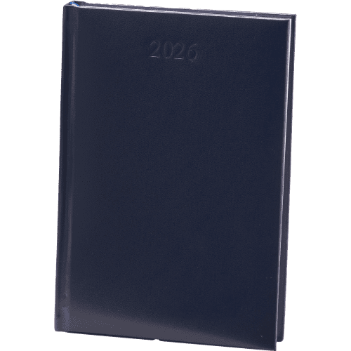 Custom Branded Excel A5 Daily Desk diary in Navy Blue with a design from Total Merchandise