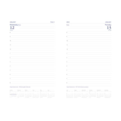The page layout inside the diary wih a design from Total Merchandise