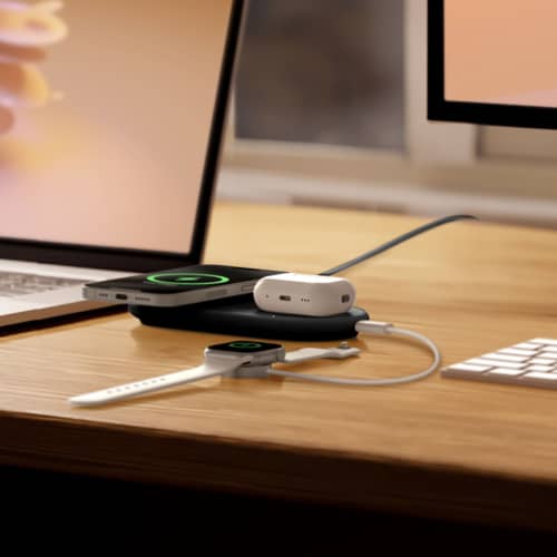 Lifestyle image of the Belkin BoostCharge Pro 2-in-1 Pad in Black branded with your company logo