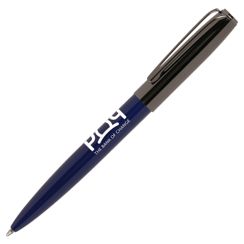 Promotional Luxe Ballpen in Navy Blue with a design from Total Merchandise