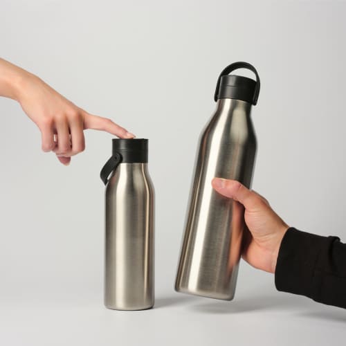 Lifestyle image of the Circular & Co 1L Recycled Stainless Steel Water Bottles from Total Merchandise