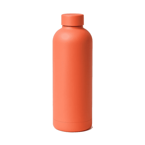 Corvo Bottle with Rubberised Finish in Orange
