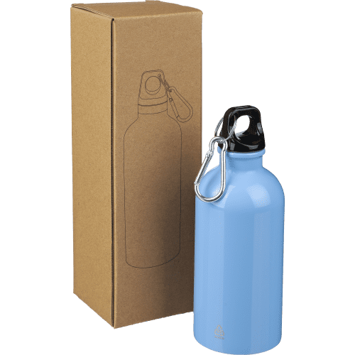 Printed 400ml Recycled Stainless Steel Single Walled Bottle in Light Blue from Total Merchandise