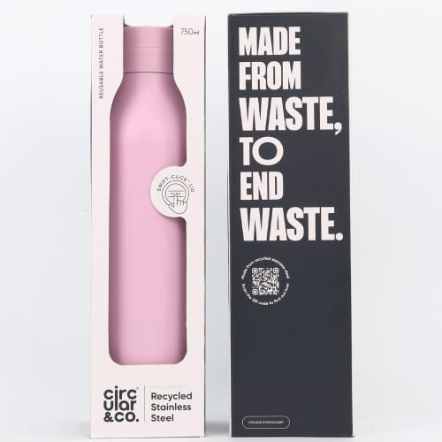 Circular & Co 750ml Recycled Stainless Steel Water Bottles in the packaging from Total Merchandise