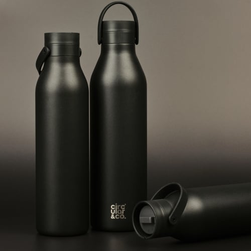 Lifestyle image of the Circular & Co 750ml Recycled Stainless Steel Water Bottles from Total Merchandise