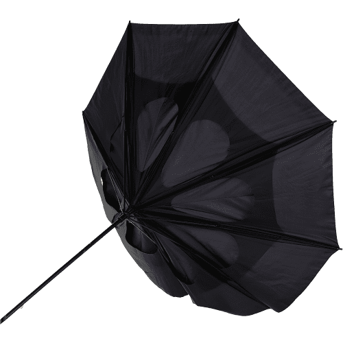 Custom Printed Storm Proof Vented Umbrella in Black branded with your logo from Total Merchandise