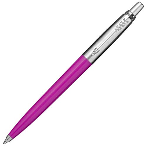 Branded Parker Jotter Ballpen in magenta and printed with your logo from Total Merchandise