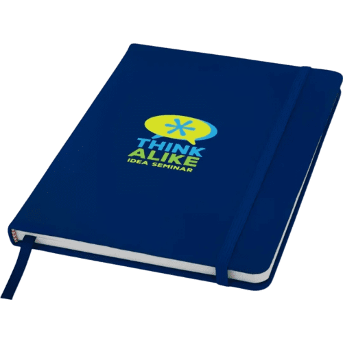 Custom Branded A5 Spectrum Notebook with Dotted Pages in Navy printed with your company logo