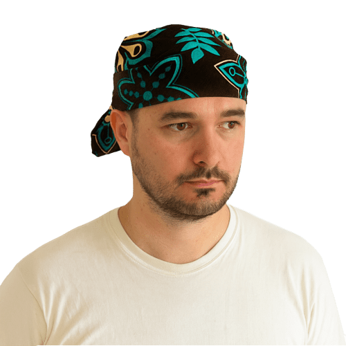 Custom Branded Black Tie Up Bandana in Black printed with your logo from Total Merchandise