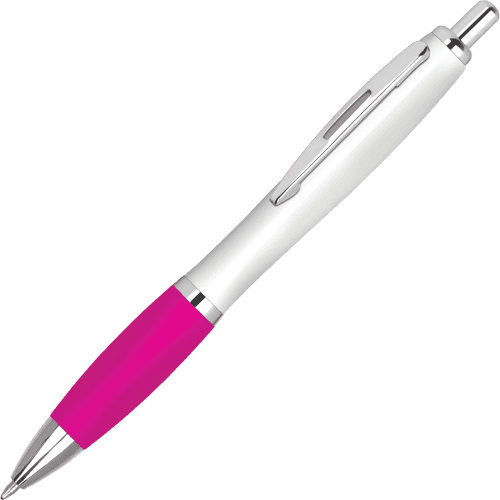 Printed Contour Extra Ballpens in white/pink for Total Merchandise