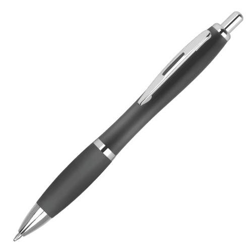 Corporate Branded Contour Frost Ballpens in Frosted Black from Total Merchandise