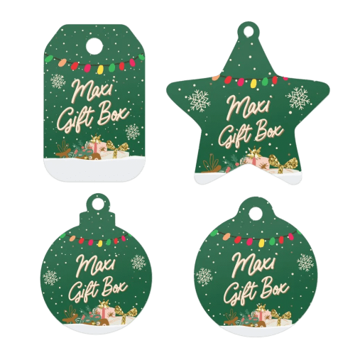 Available gift tags for the Chritmas Mini Gift Box from Total Merchandise