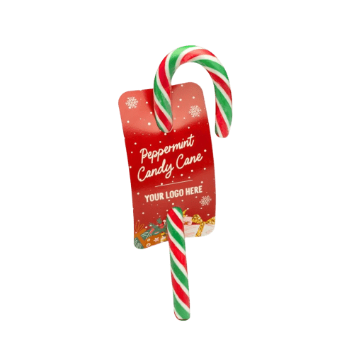 Branded Candy Cane on Info Card with a full colour design from Total Merchandise