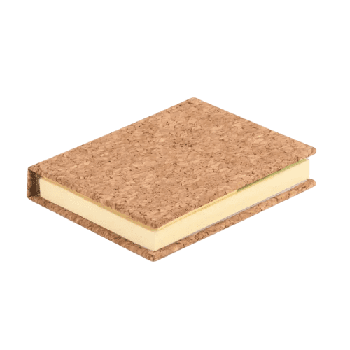 Promotional Cork Cover Sticky Memo Pads in Beige customised with your logo from Total Merchandise