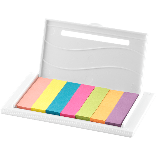 Promotional Sticky Note Ruler Set in White branded with your logo from Total Merchandise