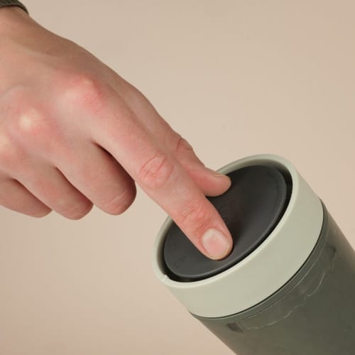 12oz Circular & Co. Reusable Coffee Cup Made From Recycled Marine Plastic in Black/Ecru