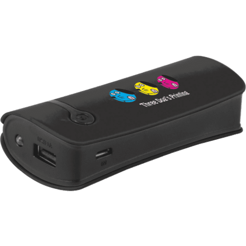 Promotional 4400mAh Velocity Powerbank in Black from Total Merchandise