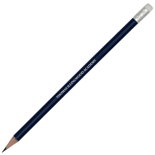 Promotional UK Sustainable Round Pencil with Eraser in Blue from Total Merchandise