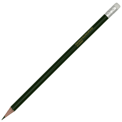 Custom UK Sustainable Round Pencil with Eraser in Green from Total Merchandise