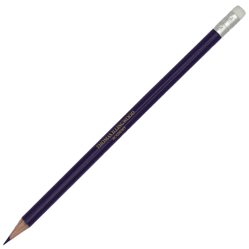 Promotional UK Sustainable Round Pencil with Eraser in Purple fom Total Merchandise