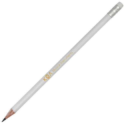 Branded UK Sustainable Round Pencil with Eraser in White from Total Merchandise