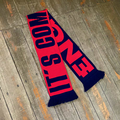 Customised Bespoke Knitted Scarves branded with your logo in a knitted design from Total Merchandise
