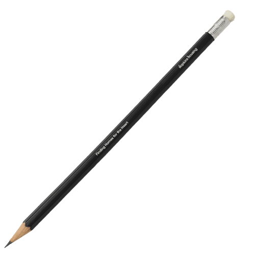 Branded UK Sustainable Hexagonal Pencil with Eraser in Black from Total Merchandise