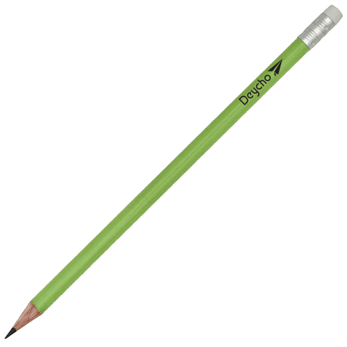 Promotional Custom Colour Round Pencil with Eraser from Total Merchandise