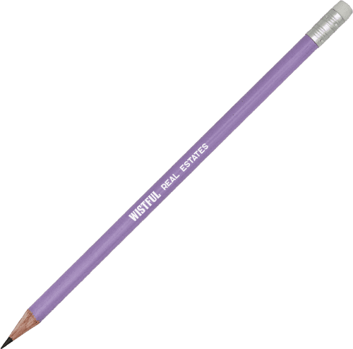 Printed Custom Colour Round Pencil with Eraser from Total Merchandise
