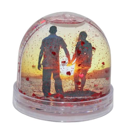 Logo branded Heart Glitter Dome with a design from Total Merchandise