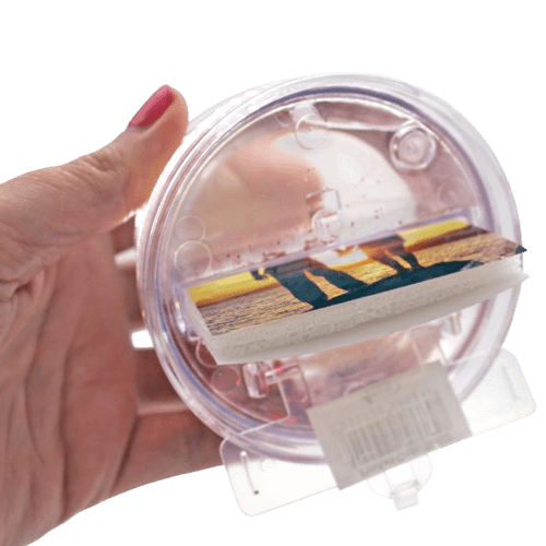 Branded Heart Gitter Dome from the bottom from Total Merchandise