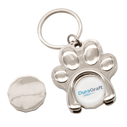 Printed Paw Shaped Trolley Coin Holder in Silver from Total Merchandise
