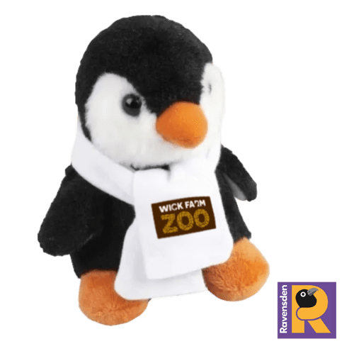 Promotional Ravensden Penguin Soft Toy in Black/White from Total Merchandise
