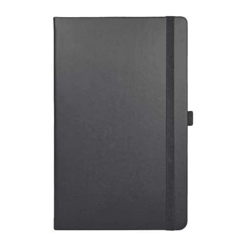 Logo branded Ivory Tucson Medium Premium Lite Notebooks in True Black from Total Merchandise