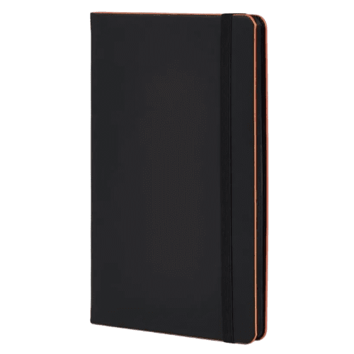 Custom Black Laser Notebooks in Black/Orange with a design from Total Merchandise