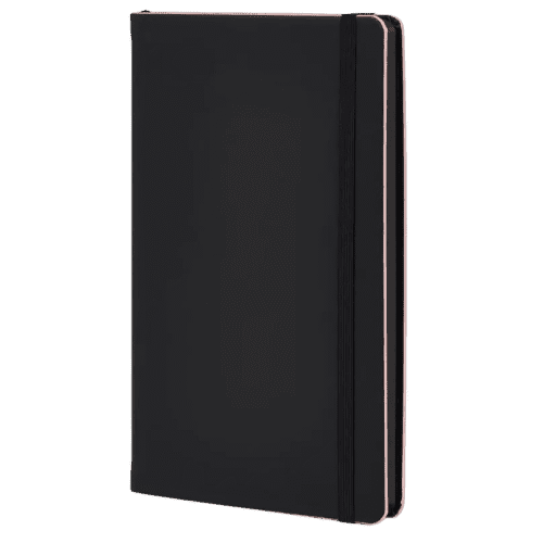Logo printed Black Laser Notebooks in Black/Pink with a design from total Merchandise