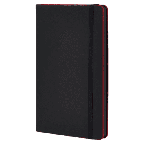 Printed Black Laser Notebooks in Black/Red with a design from total Merchandise