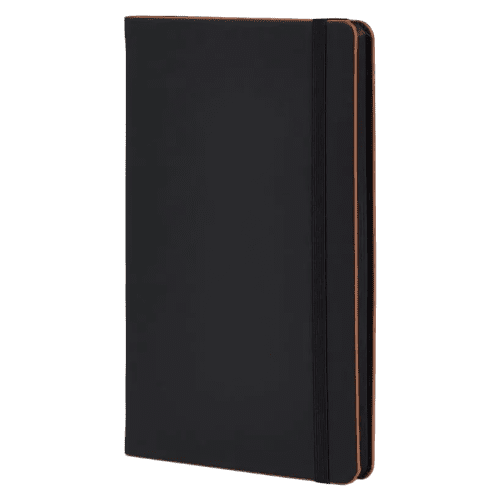Custom Black Laser Notebooks in Black/Terracotta with a design from Total Merchandise