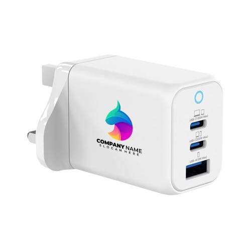 Logo Branded Super Fas USB Charger with a full colour design from Total Merchandise