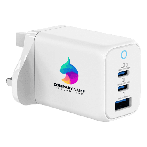 Logo Branded Super Fas USB Charger with a full colour design from Total Merchandise