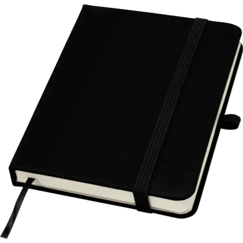 Custom Spectrum Plus A6 Hard Cover Notebook in Black from Total Merchandise