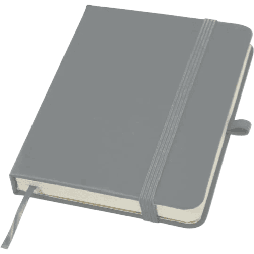 Printed Spectrum Plus A6 Hard Cover Notebook in Grey with a design from Total Merchandise