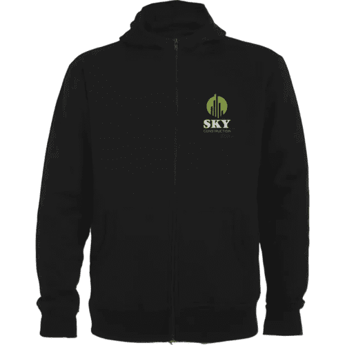 Personalisable ROLY Montblanc Unisex Full Zip Hoodie in Black from Total Merchandise