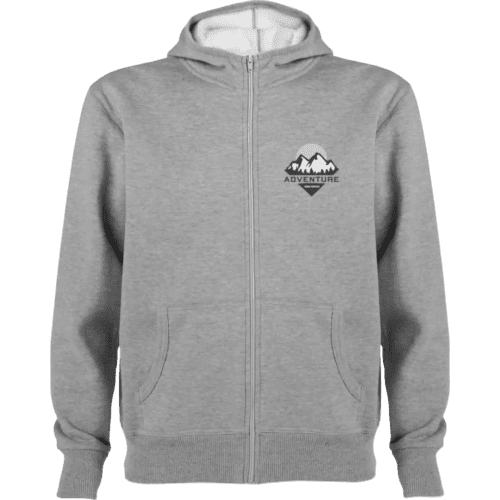 Logo Branded ROLY Montblanc Unisex Full Zip Hoodie in Marl Grey from Total Merchandise