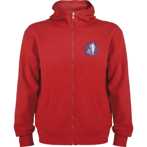 Logo Printed ROLY Montblanc Unisex Full Zip Hoodie in Red from Total Merchandise