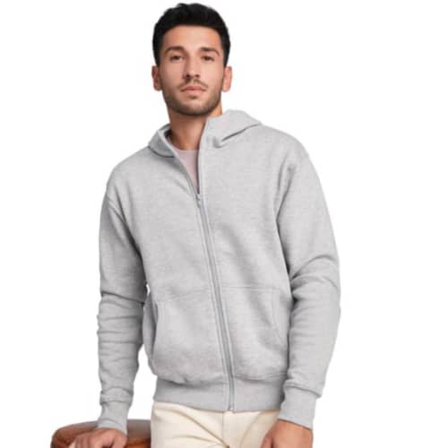 Lifestyle image of the ROLY Montblanc Unisex Full Zip Hoodie
