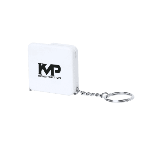 Branded Bottle Opener Tape Measure Keyrings in White from Total Merchandise