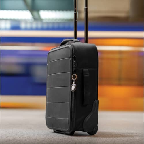 Lifestyle image of the Findmate Dual Recycled Plastic Item Finder from Total Merchandise
