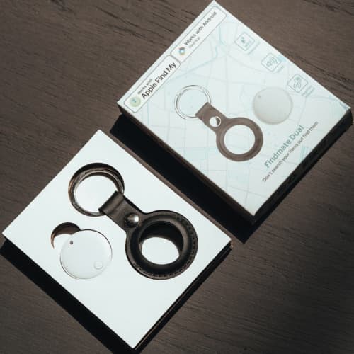 Lifestyle image of the Findmate Dual Recycled Plastic Item Finder from Total Merchandise